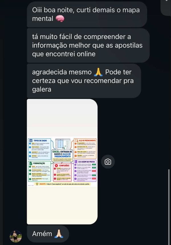 Print de conversa com depoimento de quem comprou os mapas